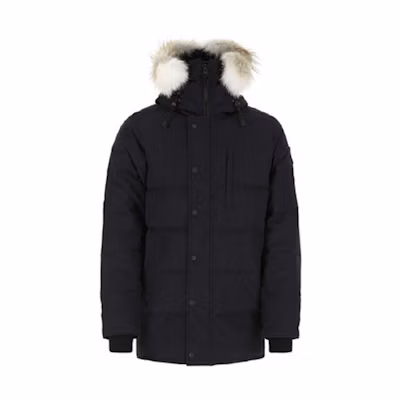 Canada Goose Solid Color Fur Trim Hooded Zip Jacket 3805MB-NAVY