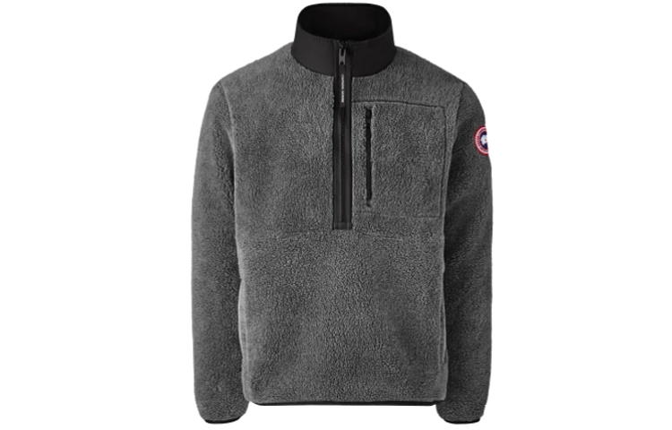 Canada Goose Solid Gray Half-Zip Stand Collar Jacket 7053M-211