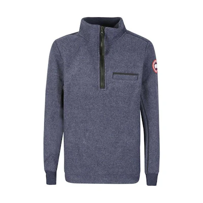 Canada Goose Solid Half-Zip Mock Neck Sweatshirt Navy Blue 7055M-4763