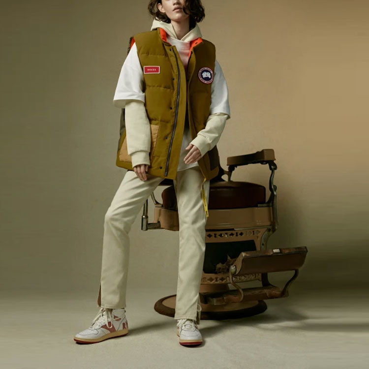 Cheap Canada Goose SS21 Red Label Retro Yellow Sleeveless Down Vest Unisex 4154URD-1104