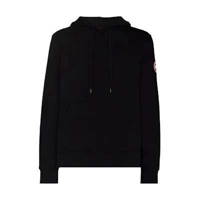 Canada Goose SS23 Plain Minimalist Black Hoodie. 7403M-BLACK