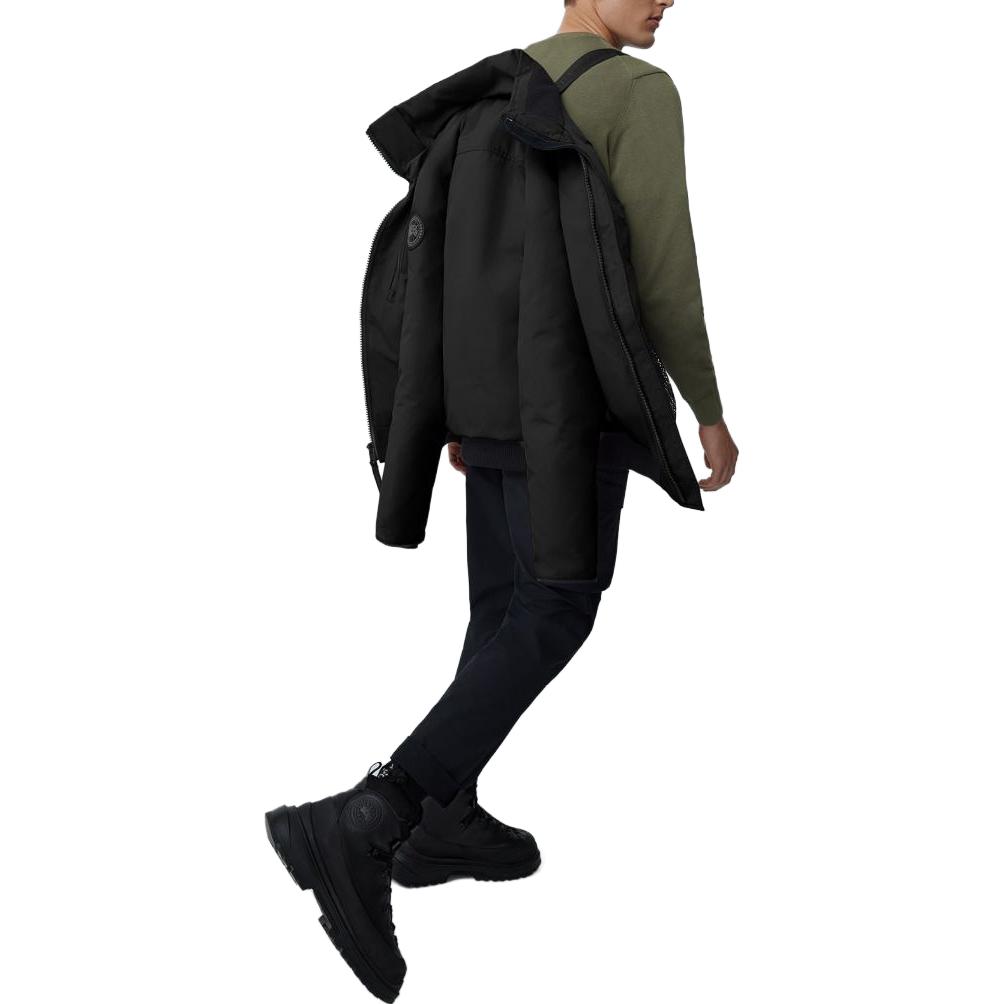 Purchase Canada Goose SS23 黑色可拆帽羽绒服带标志 2055MB-61