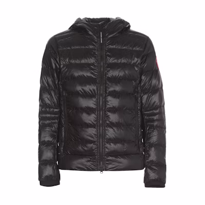 Canada Goose SS23 Crofton Black Hooded Logo Patch Down Jacket for Men 1942892-134