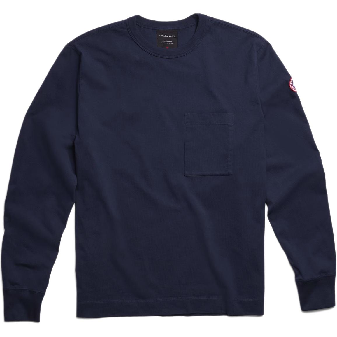 Canada Goose SS23 Gladstone Blue Crewneck Long Sleeve Tee  Ocean Blue. 1402M-63
