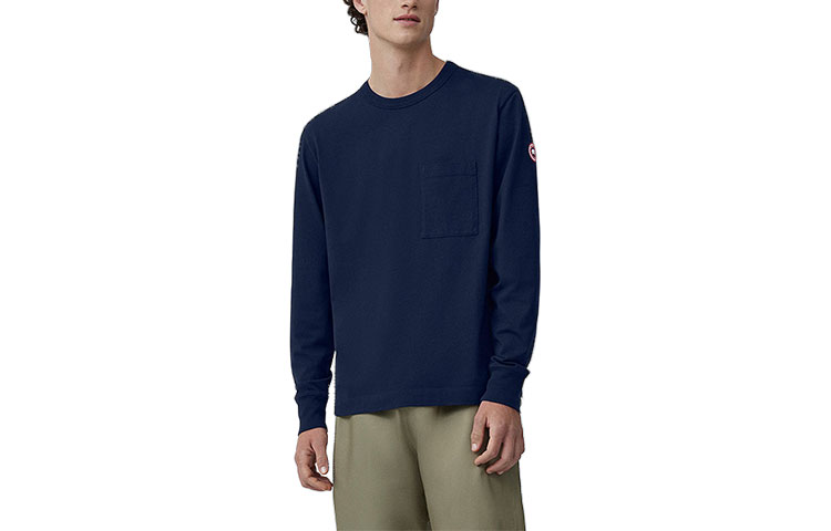 Order Canada Goose SS23 Gladstone Baju Lengan Panjang Crewneck Biru Laut. 1402M-63