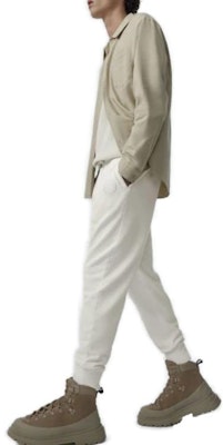 カナダグース SS23 ヒューマンネイチャー ドローストリング付きホワイトジョガーパンツ 7402M2H-99 Shop カナダグース SS23 ヒューマンネイチャー ドローストリング付きホワイトジョガーパンツ 7402M2H-99