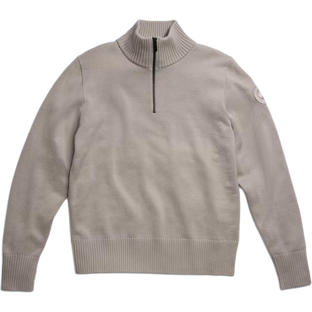 Canada Goose SS24 Rosseau 1/4  Grey High-Neck Logo Sweater. 7090M-432