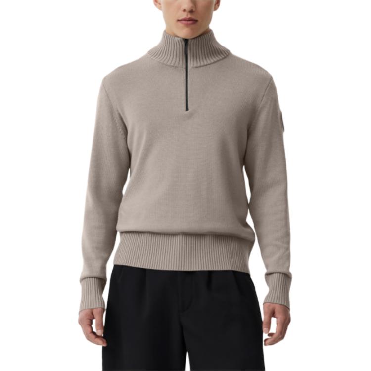 Order カナダグース SS24 ロッソー 1/4 グレーハイネックロゴセーター 7090M-432