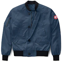 Canada Goose Storm Blue Collarless Jacket with Badge and Contrast Trim 2415M-853 Canada Goose Storm Blue Collarless Jacket with Badge and Contrast Trim 2415M-853