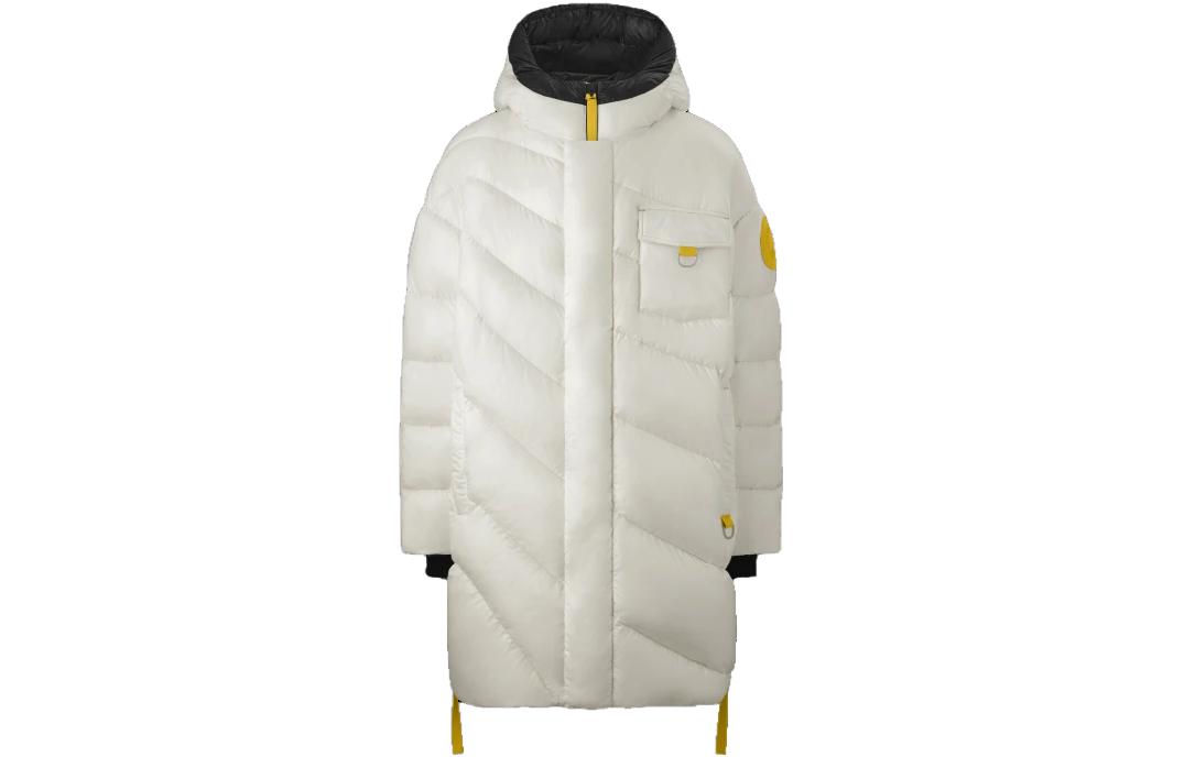 Canada Goose Wave Parka Relaxed Fit Zip Mid-Length Hoodie Unisex White. 1120UPM-1394