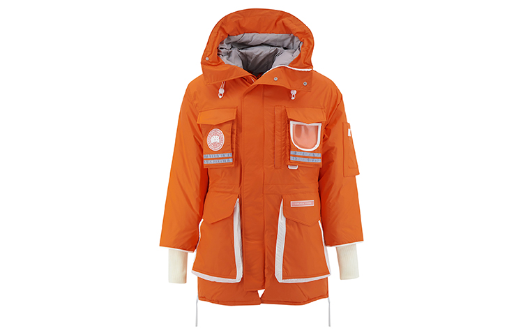 Canada Goose White Label Mid-Length Fitted Parka Sunset Orange Unisex Down Jacket 9501U1-178