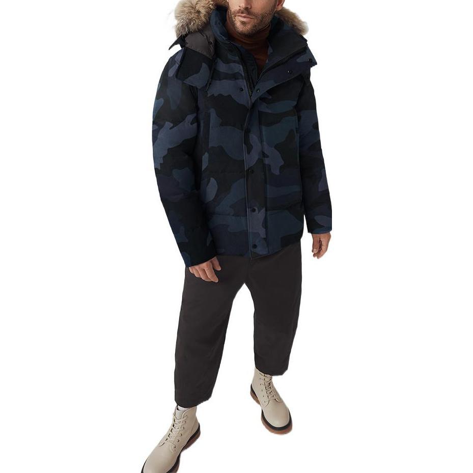 Canada Goose Wyndham Camo Fur-Trimmed Navy Down Parka Jacket for Men. 3808MP-898 圖 3