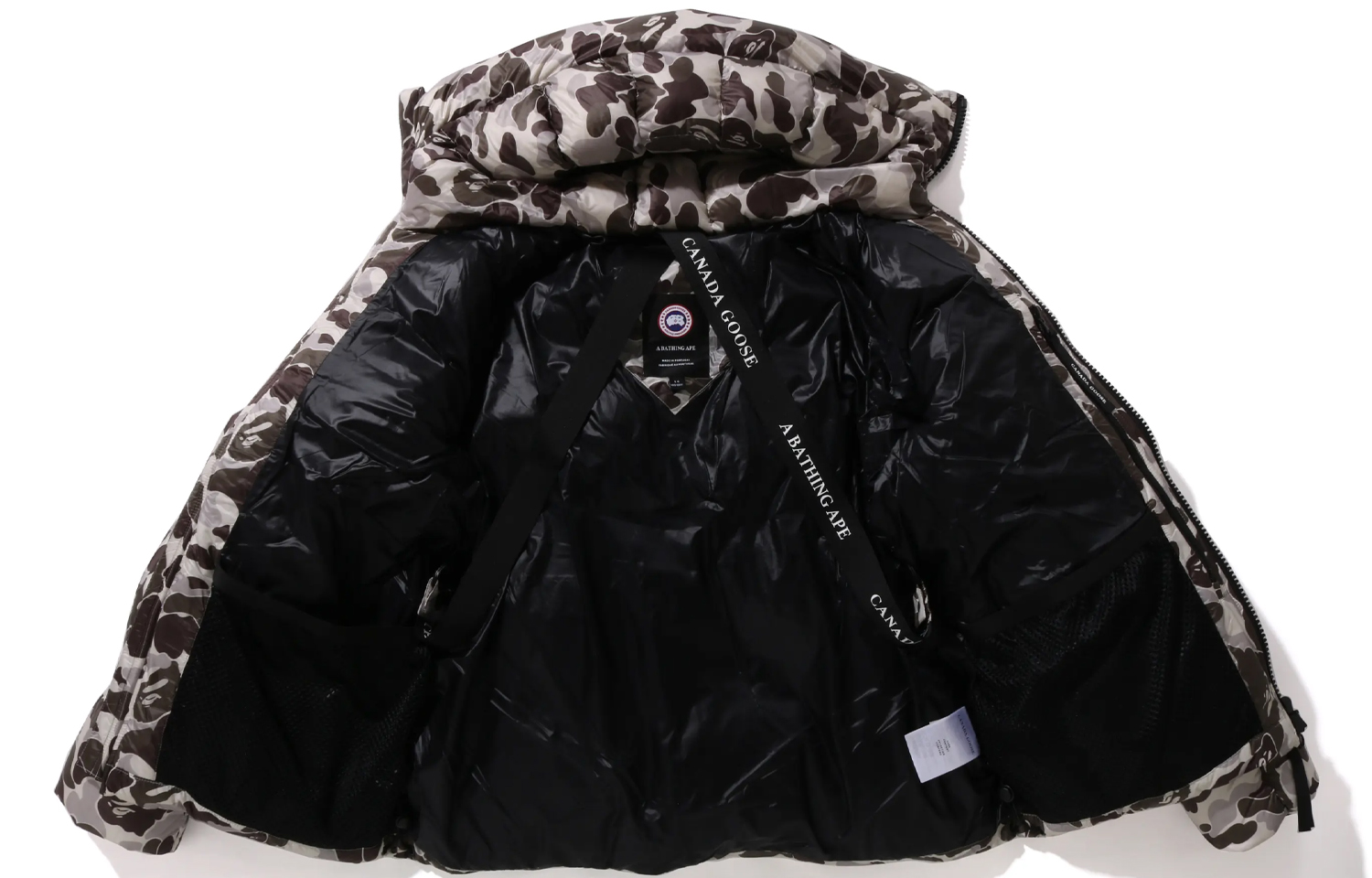 Canada Goose A BATHING APE FW23 Camo Ripstop Hoodie Down Jacket Grey Unisex. 2252MBE-1119 圖 4