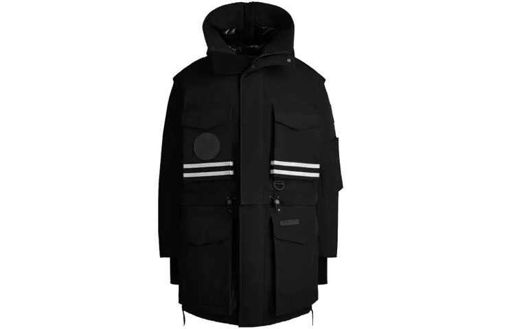 Canada Goose ANGEL CHEN Black Hooded Mid-Length Down Jacket 8800MC-61