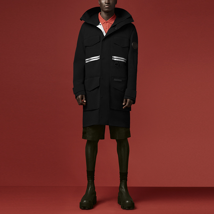 Lookbook カナダグースxエンジェルチェン ブラック 防水 マルチポケット フーデッドジャケット 8808MC-61