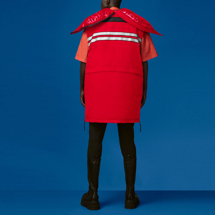 Details for Canada Goose x Angel Chen Collab SS21 Red Label Hooded Down Parka Unisex Red 8800MC-28