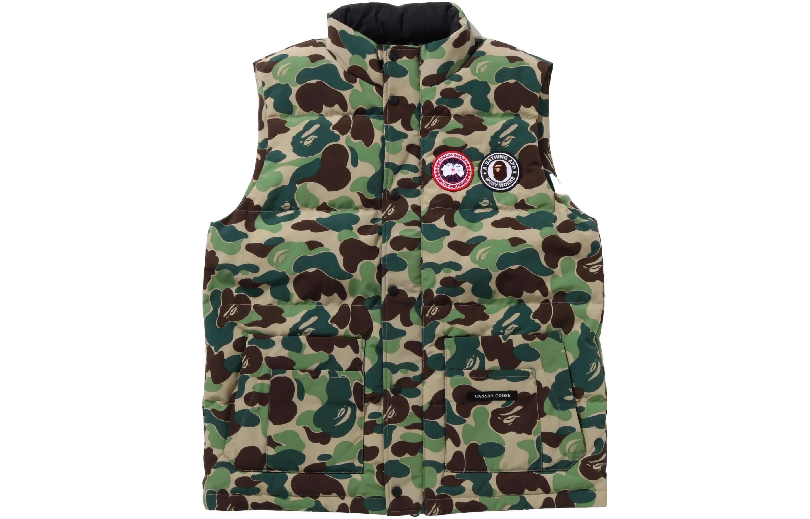 Canada Goose x BAPE FW23 Camo Vest Green Unisex with Front Logo. 2054MBE-1118