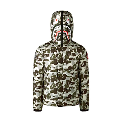 Canada Goose BAPE CONCEPTS Crofton Grey Printed Hooded Down Jacket Unisex. 2227MBC-1150