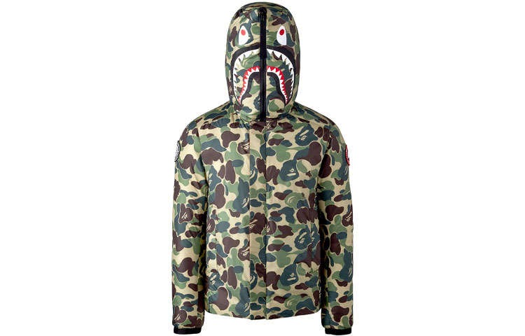 Canada Goose BAPE CONCEPTS FW21 Crofton Puffer Shark Hoodie Jacket Green Unisex 2227-MBC 圖 2