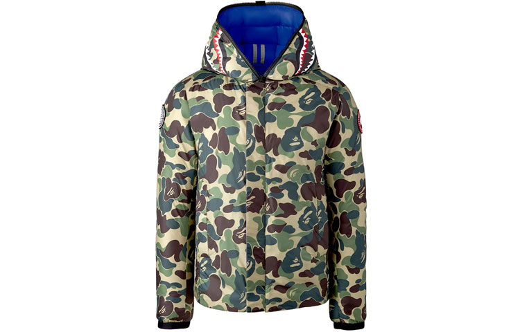 Canada Goose BAPE CONCEPTS FW21 Crofton Puffer Shark Hoodie Jacket Green Unisex 2227-MBC 圖 3