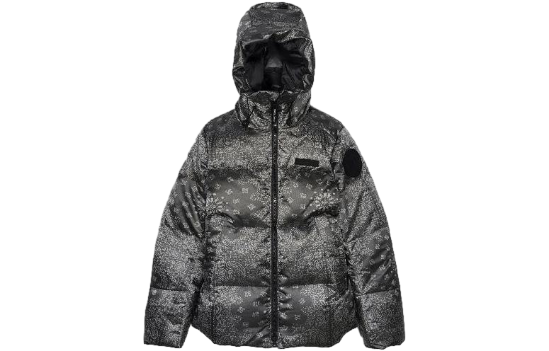 Canada Goose x CONCEPTS FW23 Unisex Paisley Hooded Down Jacket Flint Black. 2252UCN-1382