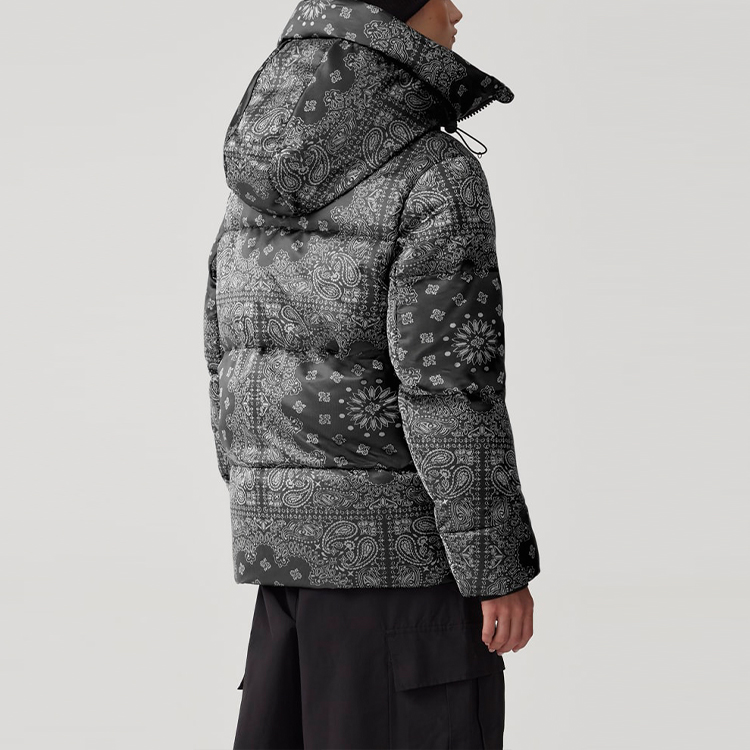 Shop 加拿大鹅 x CONCEPTS FW23 男女同款佩斯利连帽羽绒服燧石黑 2252UCN-1382