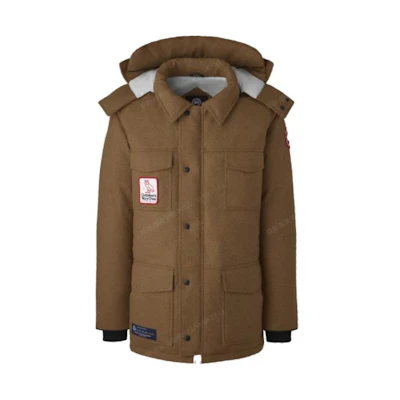 Canada Goose OVO FW22 Camel Hoodie Parka Coat Unisex with Solid Logo Pockets 4074MOV-1184