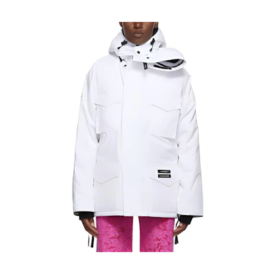 Canada Goose Y/Project Collab White Logo Print Hoodie Puffer Jacket for Men 4071UYP-25