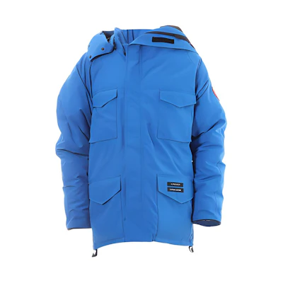 Canada Goose Y/Project Logo Blue Down Jacket Hooded Long Sleeve 4071UYP-468