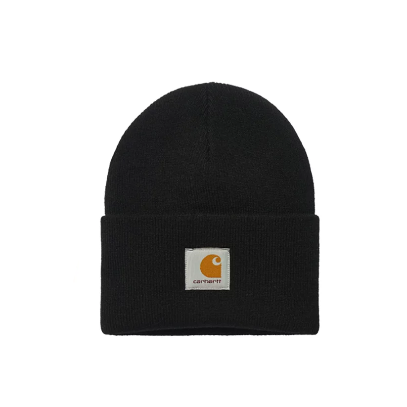Carhartt Acrylic Watch Hat A18 Black Beanie Unisex Logo Design for Couples RN14806-A18-BLK-BLACK