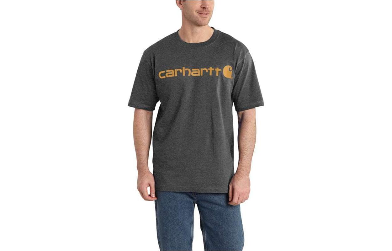 Carhartt K195 Loose Fit Heavyweight Logo T-Shirt Classic Script Cotton Unisex Tee K195-Clothing