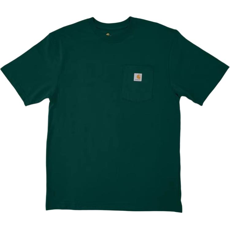 Carhartt K87 Retro Logo Pocket Fit Crewneck Solid T-Shirt K87-HTG