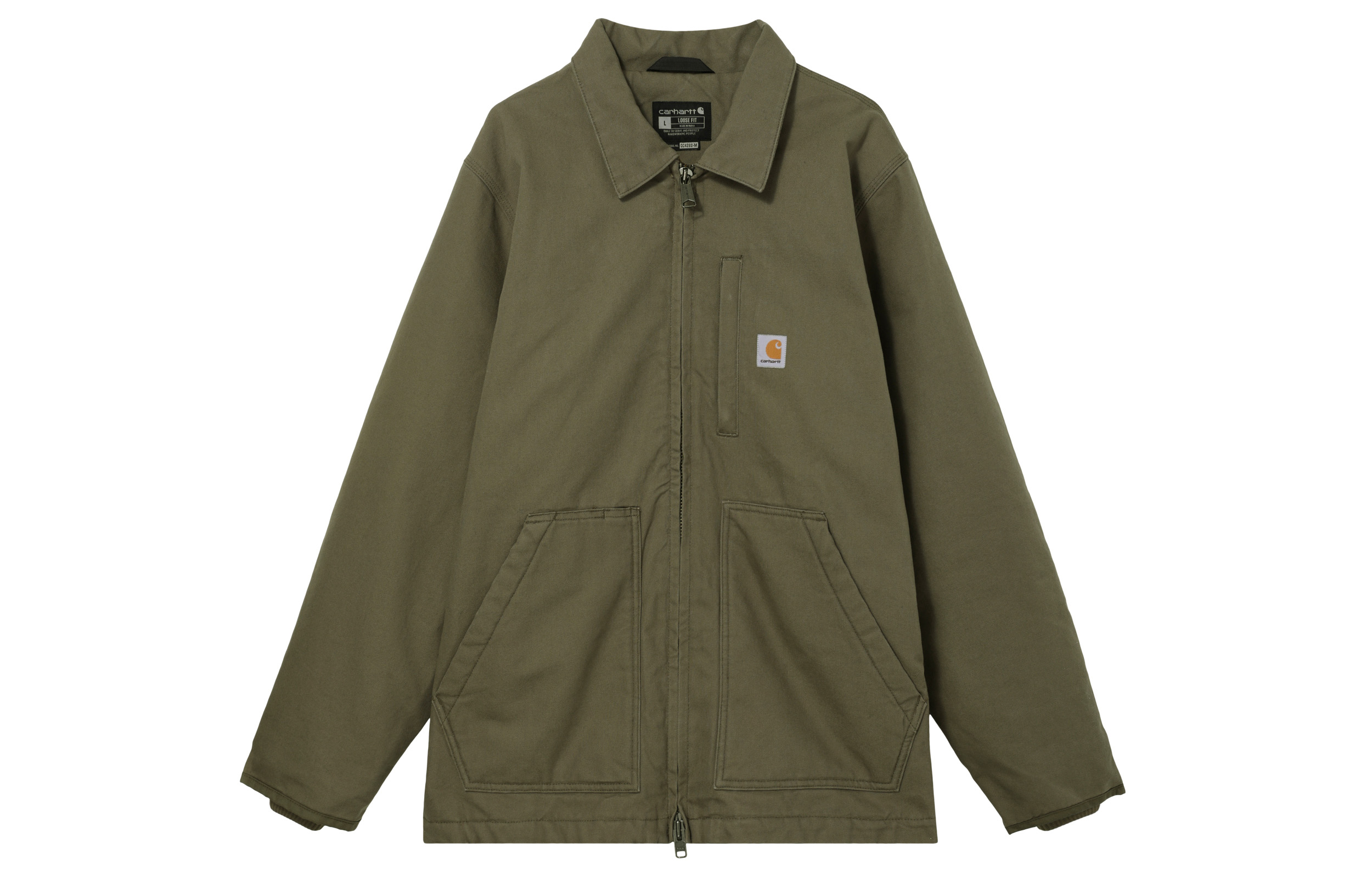 Carhartt WIP 104293 Loose Fit Logo Long-Sleeve Jacket Driftwood Color 104293-DWD