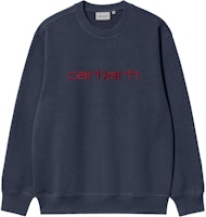 Carhartt WIP Air Force Blue Crewneck Sweatshirt Casual Pullover. I030546-2DD-XX Carhartt WIP Air Force Blue Crewneck Sweatshirt Casual Pullover. I030546-2DD-XX