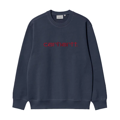Carhartt WIP Air Force Blue Crewneck Sweatshirt Casual Pullover. I030546-2DD-XX