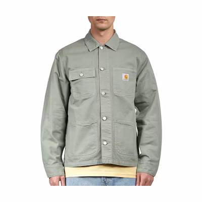 Carhartt WIP Badge Logo Single-breasted Long Sleeve Jacket Gray Green I024849-1CT-GD
