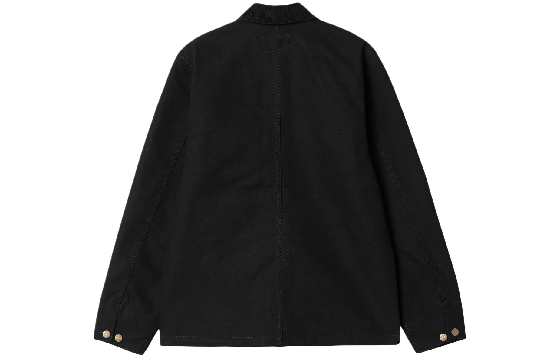 Lookbook Carhartt WIP Jaket Lengan Panjang Logo Badge Hitam Single-Breasted I031519-00E-01