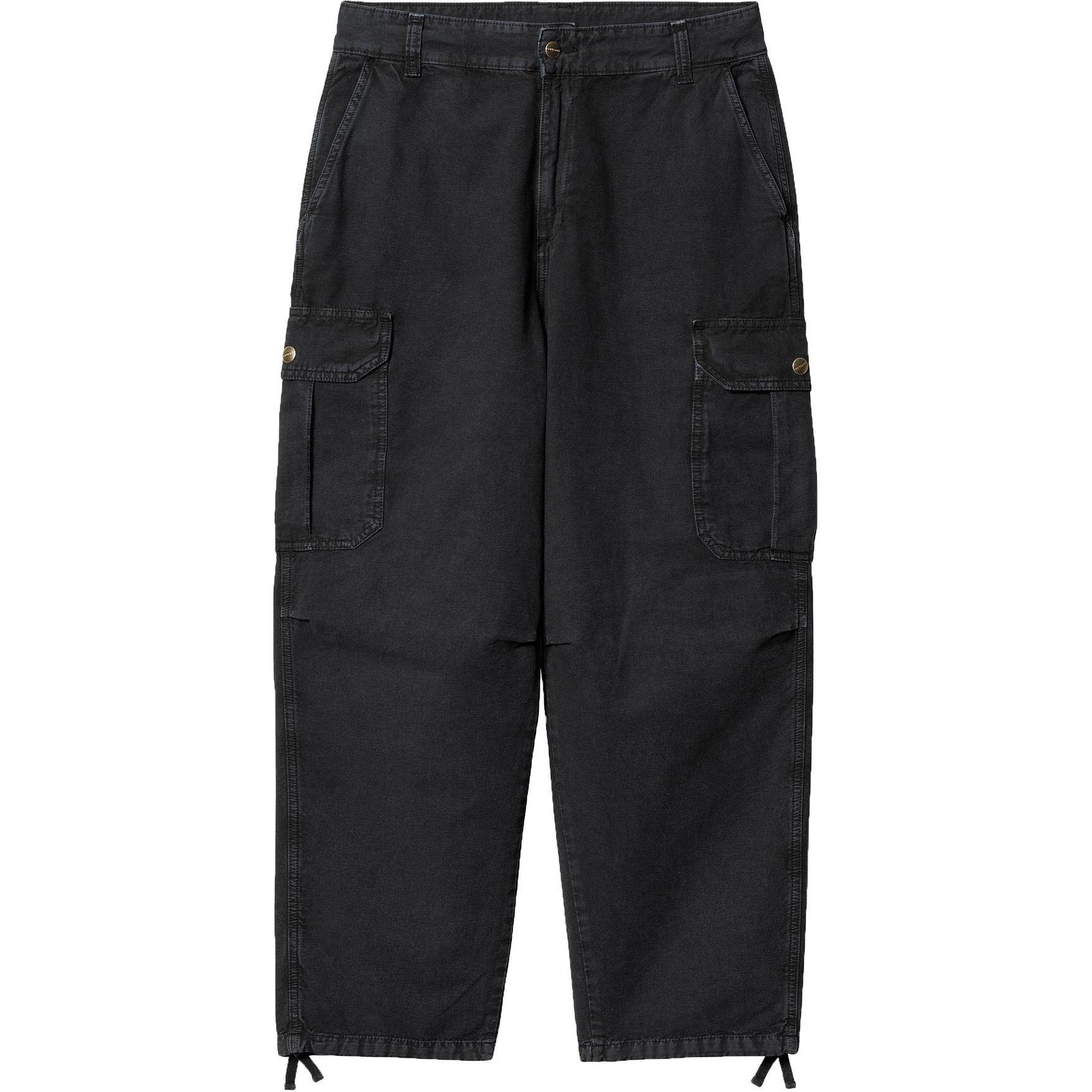 Carhartt WIP  Black Cargo Pants with Flap Pockets and Drawstring Hem. I033825-89-4J