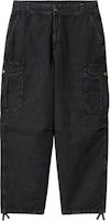 Carhartt WIP Black Cargo Pants with Flap Pockets and Drawstring Hem. I033825-89-4J Carhartt WIP Black Cargo Pants with Flap Pockets and Drawstring Hem. I033825-89-4J