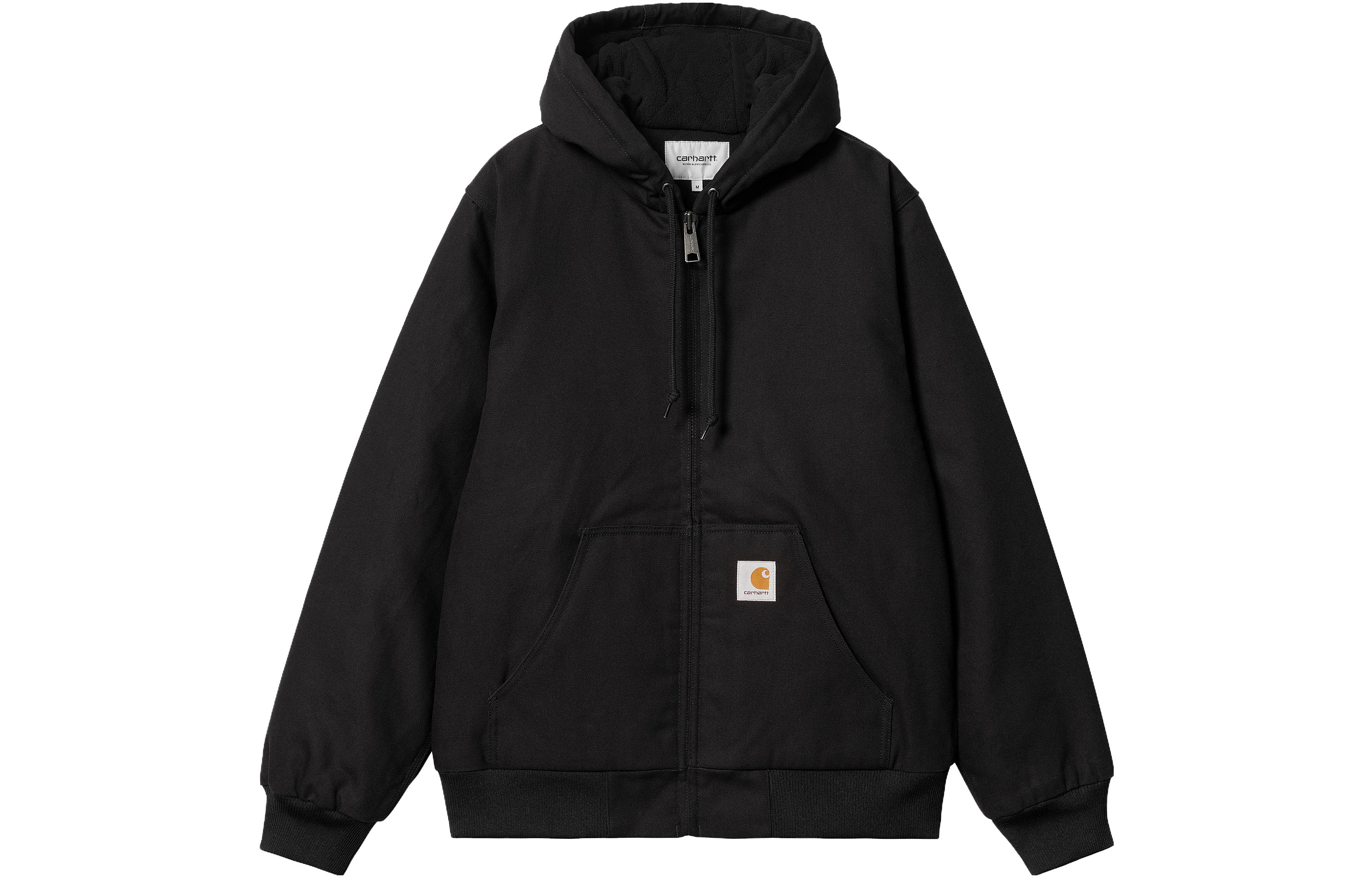 Carhartt WIP  Black Full-Zip Active Jacket with Solid Color Hoodie. I023083-89-01