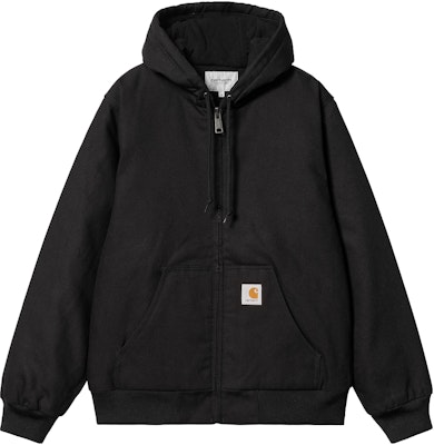 칼하트 WIP 블랙 풀집 액티브 재킷 솔리드 컬러 후디. I023083-89-01 Order 칼하트 WIP 블랙 풀집 액티브 재킷 솔리드 컬러 후디. I023083-89-01