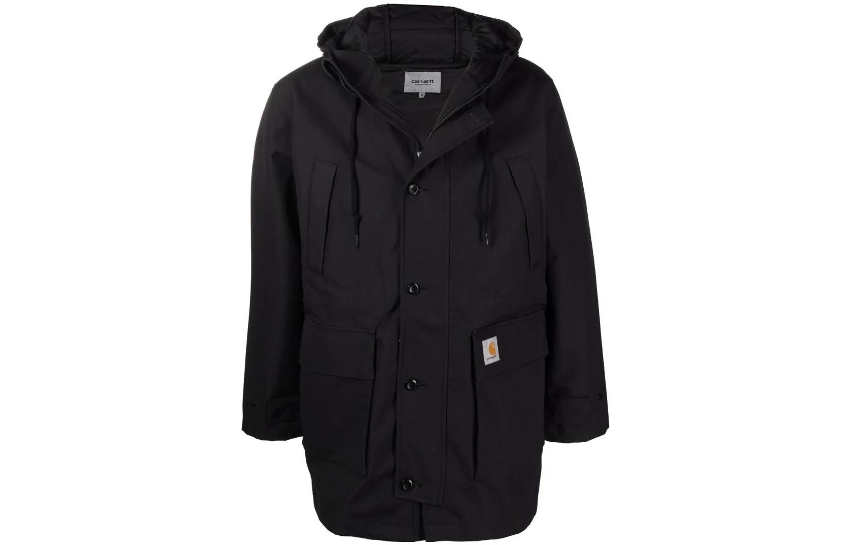 Carhartt WIP  Black Hooded Button-Up Jacket I0294550326XX