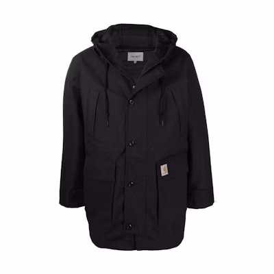Carhartt WIP Black Hooded Button-Up Jacket I0294550326XX