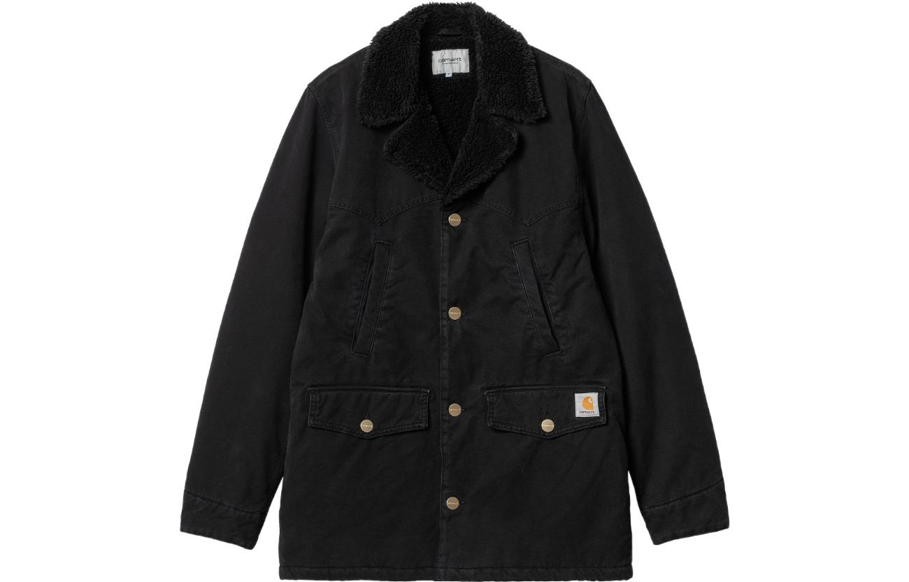 Carhartt WIP  Black Long Sleeve Jacket with Logo and Single Button Collar. I031195-89-60