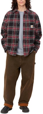 Carhartt WIP Kemeja Lengan Panjang Butang Longgar Corak Kotak Hitam I032212-1P5-XX Shop Carhartt WIP Kemeja Lengan Panjang Butang Longgar Corak Kotak Hitam I032212-1P5-XX