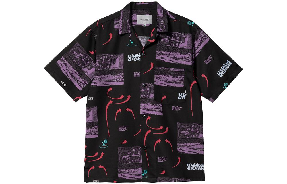 Carhartt WIP  Black Short Sleeve Shirt with Allover Print I030045-0OW-4G
