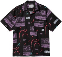 Carhartt WIP Black Short Sleeve Shirt with Allover Print I030045-0OW-4G Carhartt WIP Black Short Sleeve Shirt with Allover Print I030045-0OW-4G