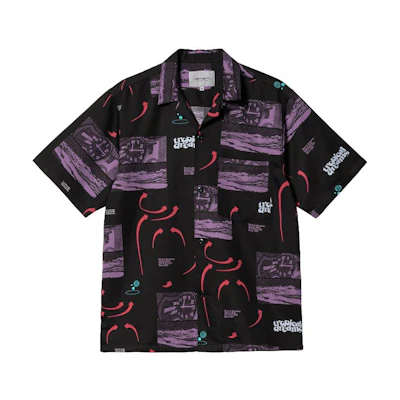 Carhartt WIP Black Short Sleeve Shirt with Allover Print I030045-0OW-4G