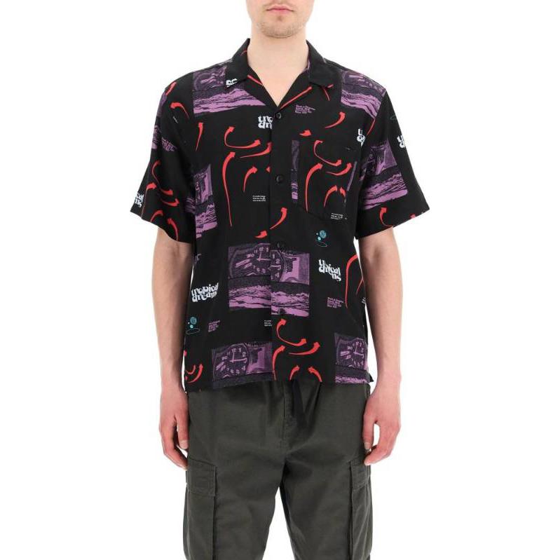Shop Carhartt WIP  Black Short Sleeve Shirt with Allover Print I030045-0OW-4G