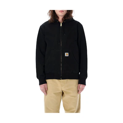 Carhartt WIP Black Solid Color Zip-Up Hoodie Jacket I032939-C89-02